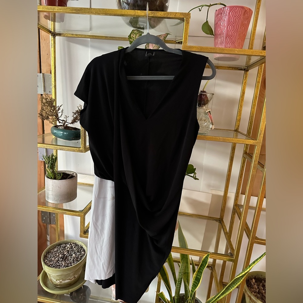 Asymmetric black and white Zara dress